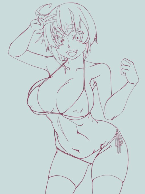 仕事が繁忙期の極みで、帰っても
何をするでもなく寝がちな毎日
久々に色付きの絵を描こうとしてる下描きです 