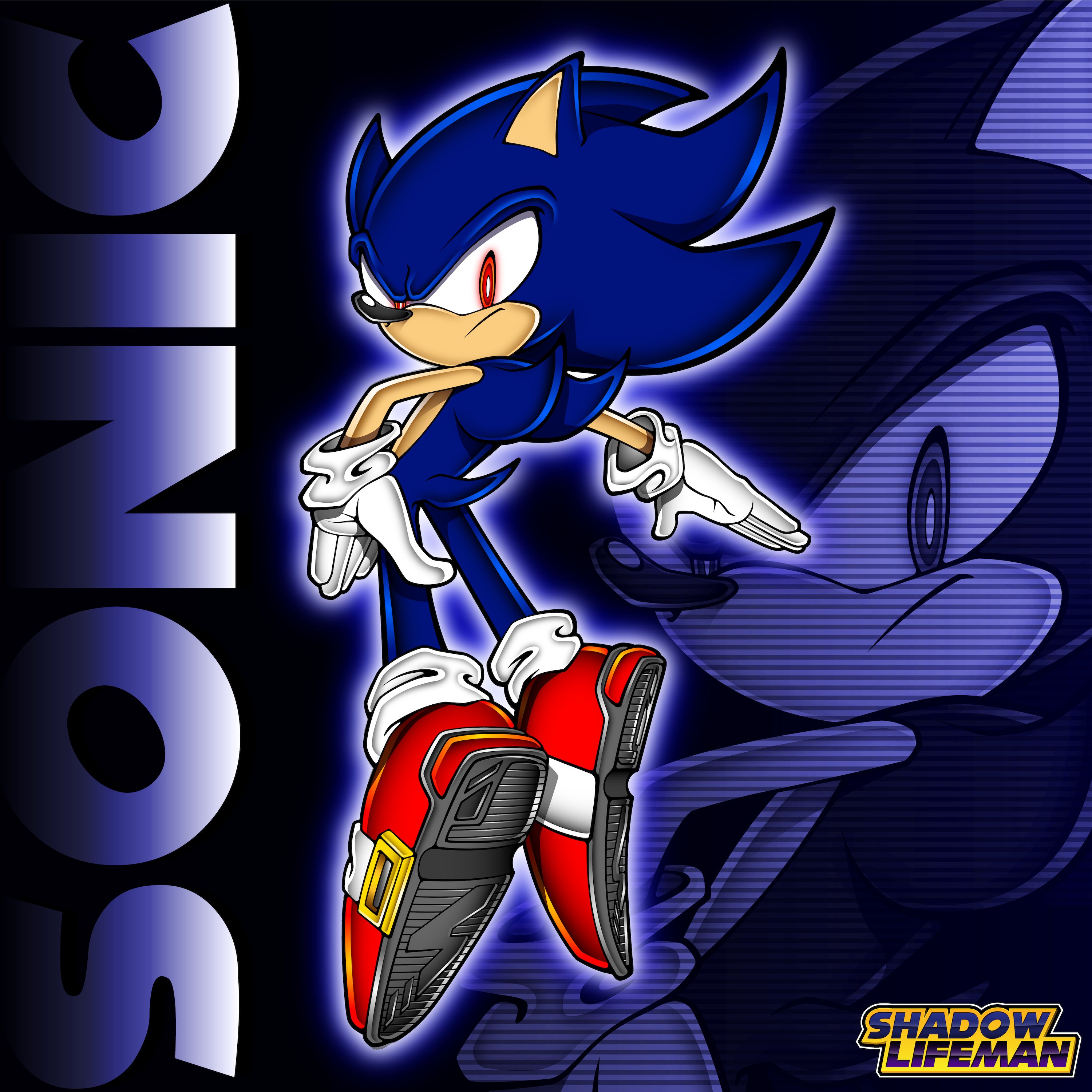 Dark sonic  Sonic, Sonic the hedgehog, Sonic fan art