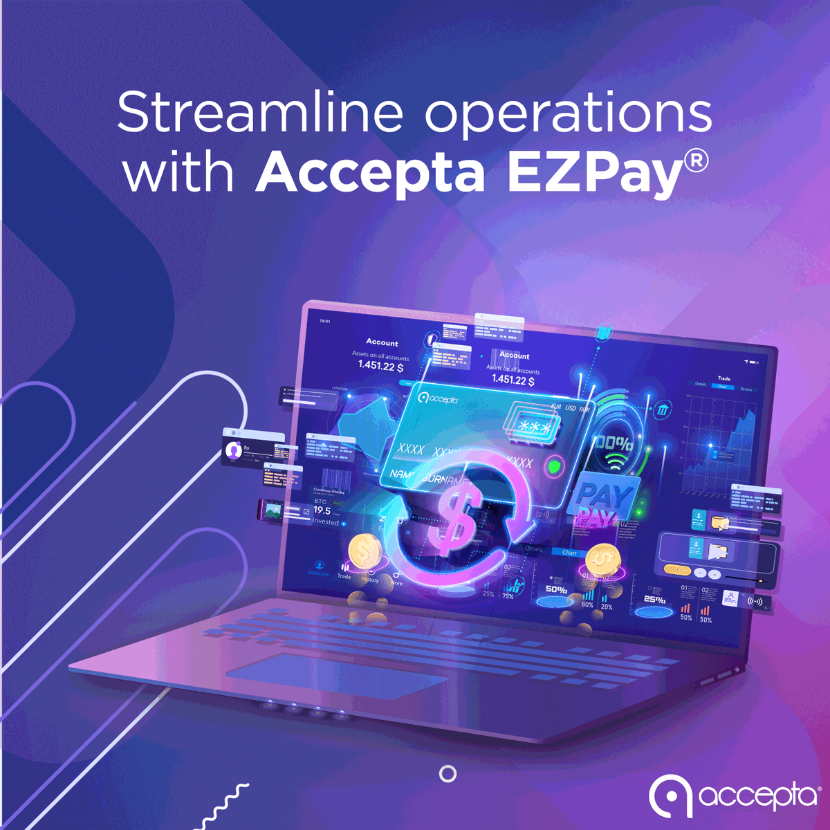 acceptapayments's tweet photo. #AcceptaEZPay® turns any computer into an advanced payment processing terminal, backed by industry-leading security features. 

#Accepta  #CreditCard  #ACH  #SecureSolutions #paymentsecurity #payments #paymentsystems  #paymentservices #onlinepayments #PaymentProcessingSolutions https://t.co/yO432RTYWK