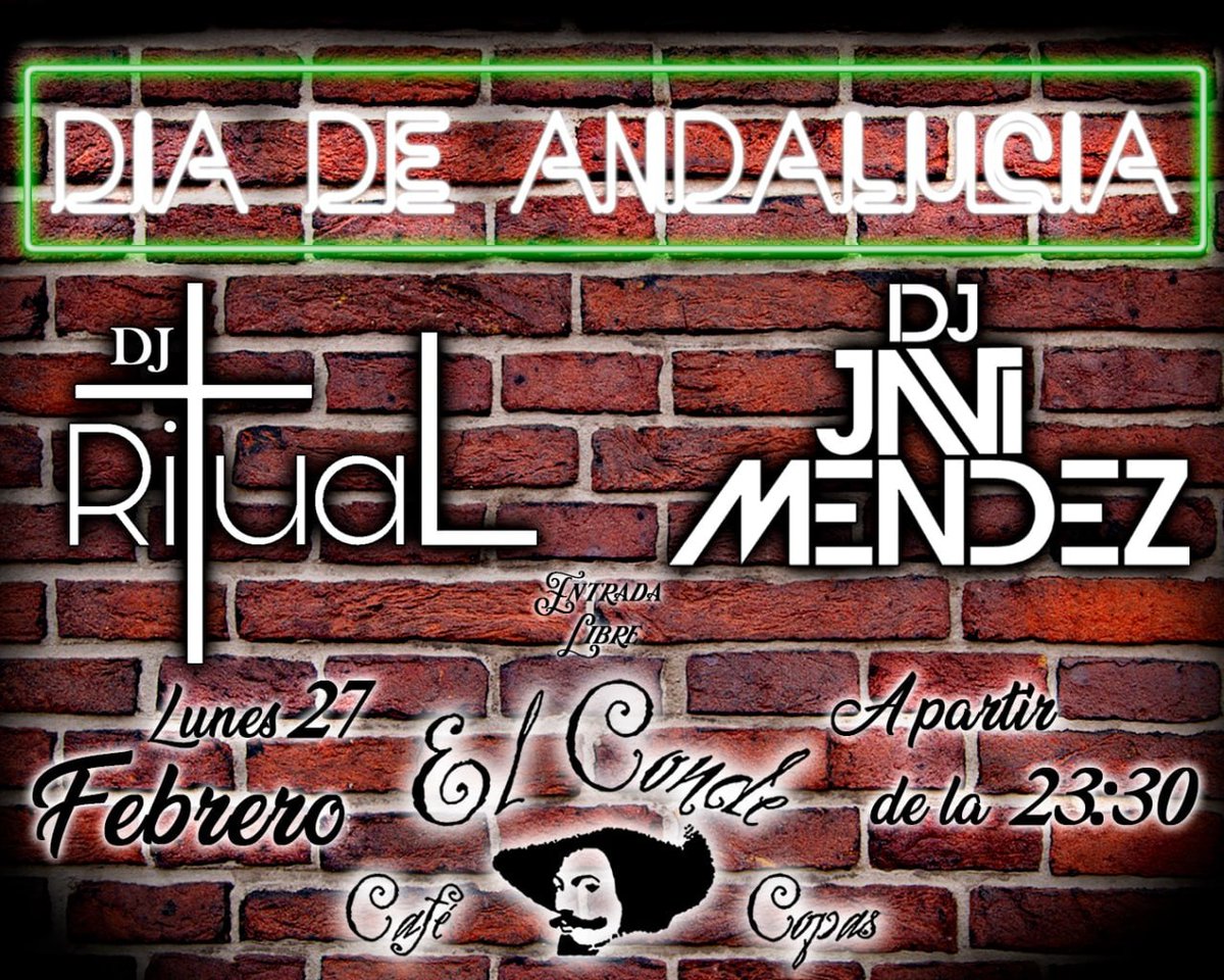 CafeConde's tweet photo. 💚 Día de 🤍 Andalucía 💚
Lo celebramos por todo lo alto con estos dos fenómenos a los mandos, con los que no podrás dejar de moverte🕺🎉
¡¡Te esperamos!!

#DiadeAndalucia #FIESTA #dj #shisha #copas #ratitosdeconde https://t.co/DgGHFkKRDd