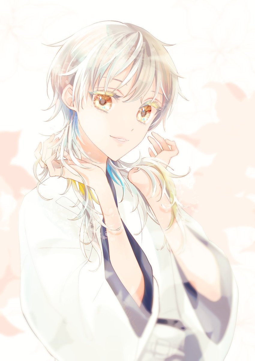 鶴丸国永(刀剣乱舞) 「どこかの女士のいる本丸の女士鶴さん 」|はにゃのイラスト