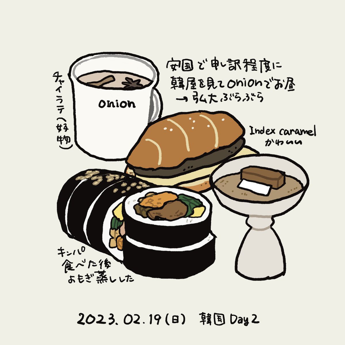 韓国旅行中(後)の絵日記 