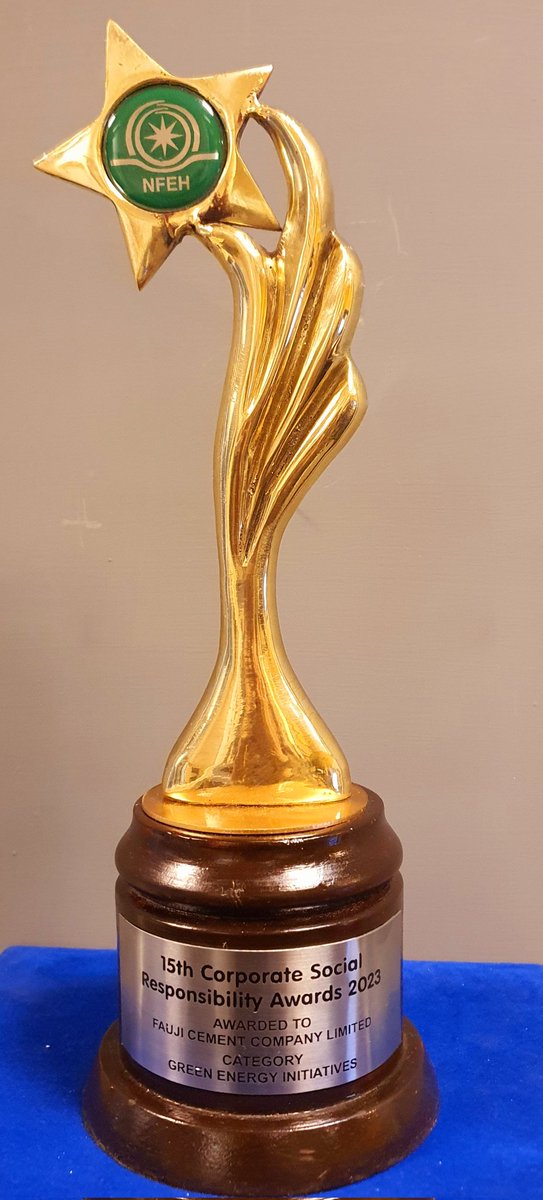 FaujiCement's tweet photo. In recognition of our efforts to protect and provide for communities that we operate in and the wider stakeholders, NFEH through a “Panel of Jury” has decided to confer 15th Annual CSR Awards 2023, for steps taken for “Green Energy” as well as “Education and Scholarships” to FCCL https://t.co/BBl8aJ6vrd