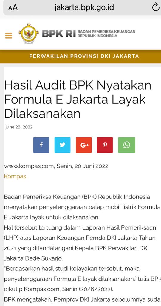 GeiszChalifah's tweet photo. Aneh tapi nyata. Sama2 hasil Audit BPK, Beda Perlakuan oleh KPK. 
1. Hasil Audit BPK Nyatakan Formula E Jakarta Layak Dilaksanakan - https://t.co/rsHzyYWLCJ
2. Kasus Sumber Waras, BPK Kembali Tegaskan Ada Penyimpangan dan Kerugian - https://t.co/Kz18O6Eja7 https://t.co/pkEqINI79E