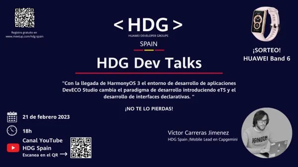 Esta tarde únete a nuestro directo en el que @vcarreras nos hablará sobre DevECO y el ecosistema de desarrollo con Huawei. ¡Además podrás participar en un sorteo de un magnífico HUAWEI Band 6! youtube.com/watch?v=hPZ5bd…
