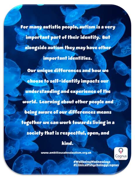 Today's #WellbeingWednesdays post from our #ClinicalPshychologyCognus team #AutismAwareness #CognusandProud #Sutton
