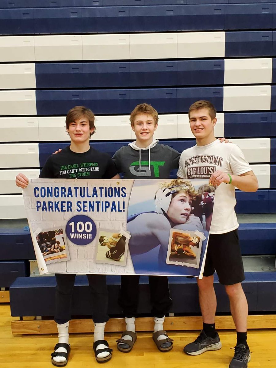 BurgettstownWre's tweet photo. Congratulations Parker Sentipal on his 100th win this weekend at the Section Championships!
#WPIAL #PIAA #LetsGo 💪💪 https://t.co/PBQYOqYtyI
