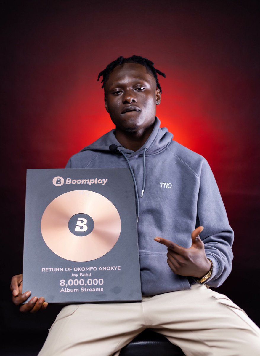 BoomplayGhana's tweet photo. Grrrrrrrrr Bahd! Congratulations to @JayBahd1 on amassing over 8M streams on “Return Of Okomfo Anokye” and 30M+ total streams on #Boomplay🤩. #Asakaa to the world 🥷🏿!

#BoomplayAwards2023 #HomeOfMusic #MusicForYou https://t.co/T1pzMgRKdZ