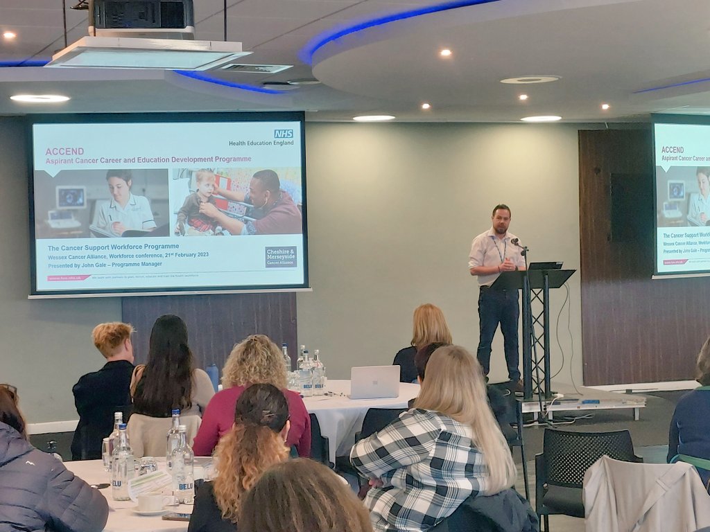 NHS_WCA's tweet photo. Delighted to be joined by ACCEND Programme Manager for the Cancer Support Workstream; John Gale today at our #WCAWorkforce Conference. He shares details of how the framework was designed & the ACCEND online supportive & assistive training that is coming soon! https://t.co/6Bu1X7ZxaY