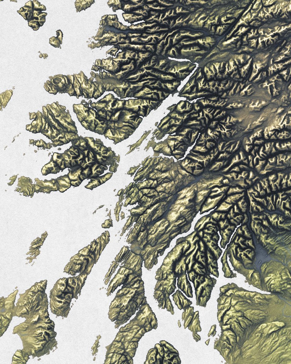 verygoodmaps's tweet photo. For some reason most shaded relief maps make Scotland look like Mordor with all the pitch black shadows and overall darkness. Here's a little happier version. #mapping #gis #cartography #Scotland https://t.co/43L2sLB45c
