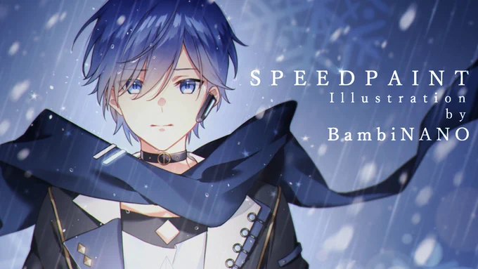 【Speedpaint】KAITO Rainy SnowdropKAITO兄のイラストメイキングをYouTubeに投稿しました 