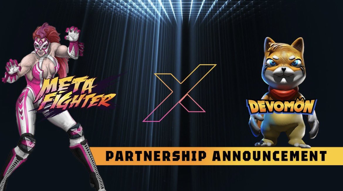 OfficialDevomon's tweet photo. We are delighted to welcome @MetaFighter_NFT our new partner 🤝🏽

MetaFighter is a skill-based  P2E NFT fighting game, capturing the essence of arcade fighting classics from the past  🥊

By joining forces, we will be able to launch joint initiatives for our respective audiences. https://t.co/xRGRwNzIBu