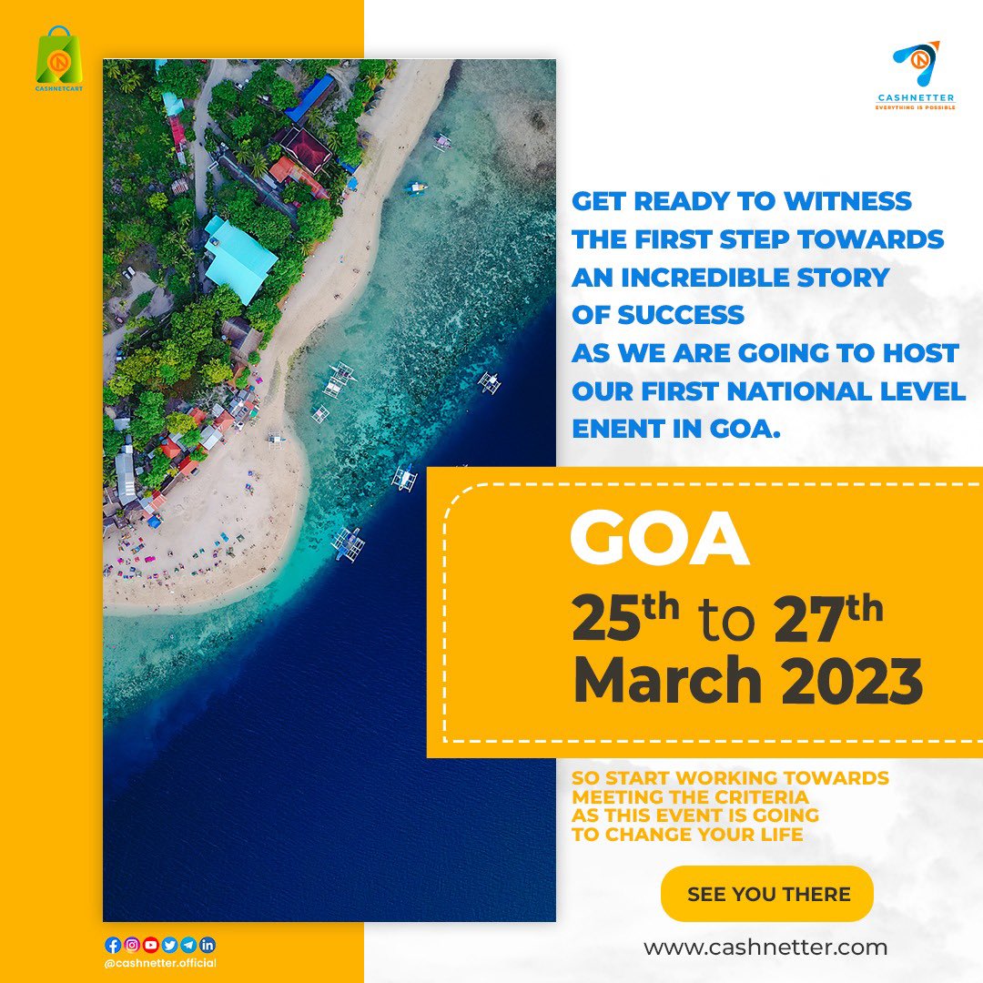 itsae4s's tweet photo. Get Ready to witness 
the first step towards 
an incredible story of success   
as we are going to Host
our first national level event in Goa.  👉 it’s from 25th to 27th March. 2023
So start working towards meeting the Criteria 
As this event is going to change your life https://t.co/49F3ubqLDa