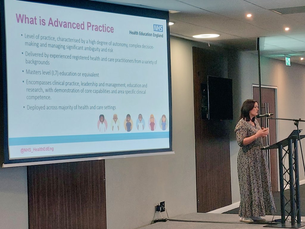 NHS_WCA's tweet photo. Providing further details of what Advanced Practice is and what is being done to develop this part of the oncology workforce - we are pleased to welcome guest speaker Heather Nisbett to our conference #WCAWorkforce https://t.co/aoV0vZ0Fem
