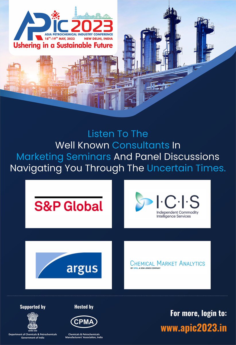 Apic2023's tweet photo. Asia Petrochemical Industry Conference 2023
Chemical Marketing Seminar, Day 1
#petrochemical #petrochemicalindustry #india #sustainability #delhi #conference2023 #S&amp;Pglobal #argusmedia #icis #chemicalmarketanalytics https://t.co/c0Z45aIv2s