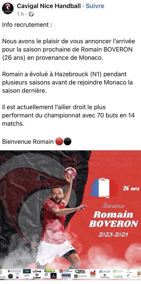 Nouveau défi pour Romain !

Heureux de l’accompagner depuis plusieurs saisons, et heureux pour le Cavigal Nice Handball !

#accompagnementsportif #droitdusport #miglioreperrey #Nice