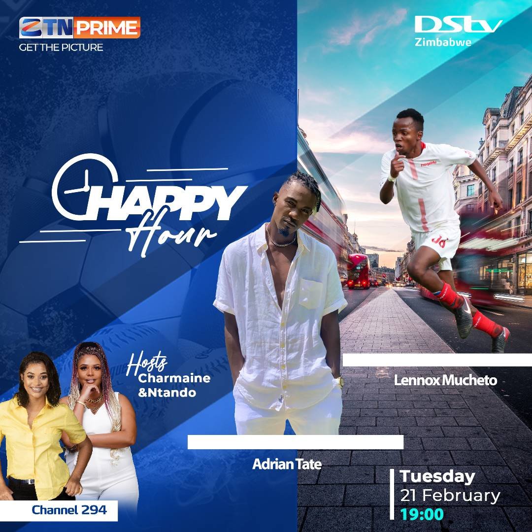 Check out this week's edition of #HappyHour as <a href="/Chachachristie/">Charmaine Chasweka</a> and <a href="/kayisensikane/">Kayise Nsikane</a> host musician <a href="/AdrianTateMusic/">TATE</a> and footballer Lennox Mucheto.

📺#ZTNPrime, #DStv294
🕗19:00 HRS CAT

#GetThePicture #Zimbabwe