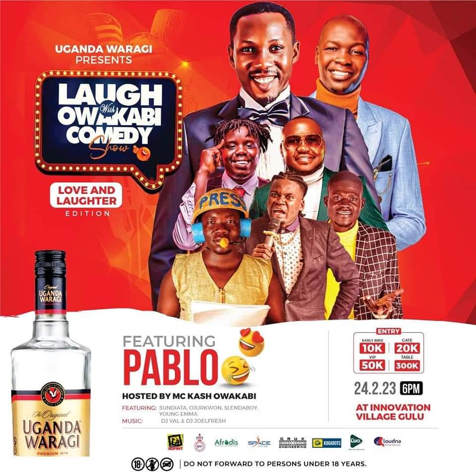 McKashOwakabi's tweet photo. #AD
Join Us for a special Evening with the Legendary Pablo live in Lira this Thursday 24th and Gulu on 24th Friday. Grab a ticket.
Brought to you by @UgandaWaragi
#UgLaughs #TheSpiritThatBindsUs https://t.co/gyEqjhVr5j