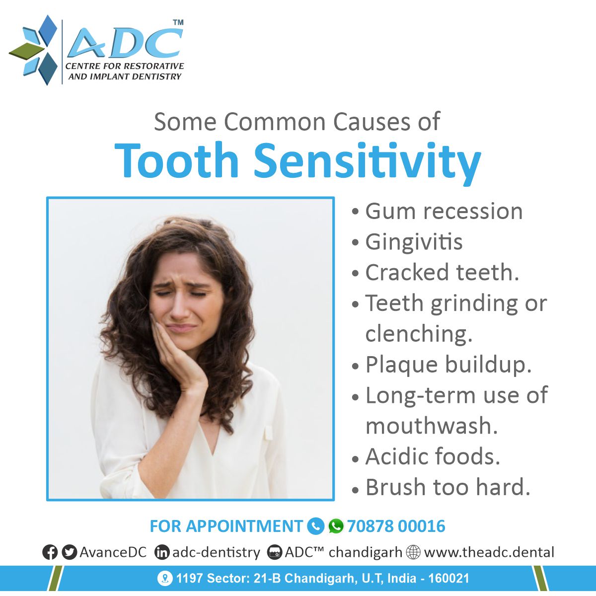 Are your teeth sensitive? Do you get sharp sensitive pains when you take cold or hot foods?

If the answer to the above is yes, then you should visit a dentist soon! 

Visit zurl.co/g0Tn to know more about sensitive teeth.
#sensitiveteeth #toothsensitivity #dental