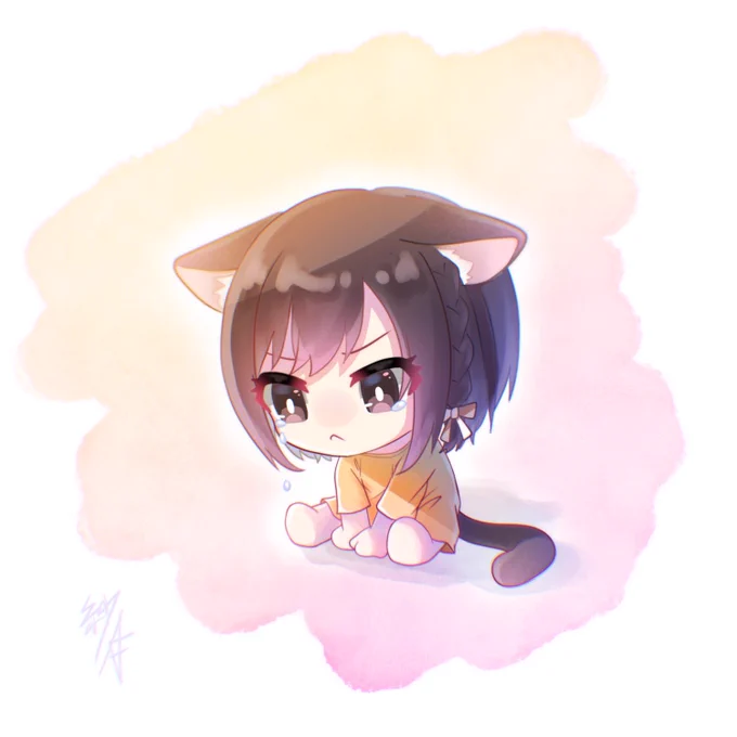 絵名1人のイラスト最近全然描いてないなって思ったので猫ちゃん一応猫の日イラスト( ◜௰◝ ) 
