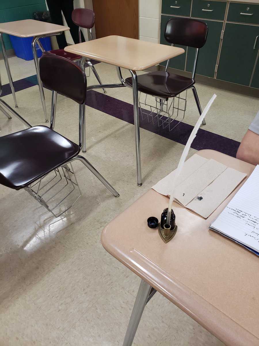 Y'all - a student brought a quill to my AP US Gov Class today. And took notes with it the entire class.

Where do you go from there?