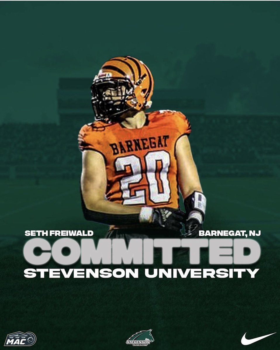 Barnegat Football (@coachcovine) on Twitter photo Congratulations to Seth Freiwald on his commitment to Stevenson University. Best of luck! #ALLIN
<a href="/bengalpride67/">John Germano</a> <a href="/JrBengalsYFC/">Barnegat Jr. Bengals</a> <a href="/ROBMSFootball/">Brackman Middle School Football</a> Congratulations to Seth Freiwald on his commitment to Stevenson University. Best of luck! #ALLIN
<a href="/bengalpride67/">John Germano</a> <a href="/JrBengalsYFC/">Barnegat Jr. Bengals</a> <a href="/ROBMSFootball/">Brackman Middle School Football</a>