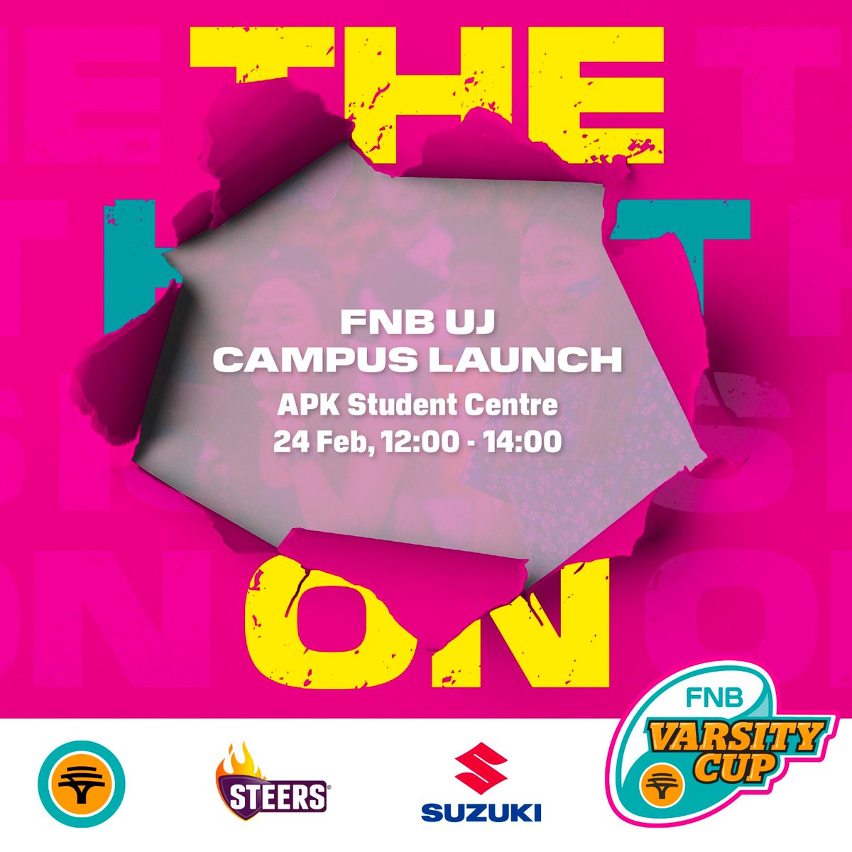 FNBUJRUGBY's tweet photo. 𝐅𝐍𝐁 𝐔𝐉 𝐜𝐚𝐦𝐩𝐮𝐬 𝐥𝐚𝐮𝐧𝐜𝐡 |

The heat is on - FNB UJ rugby invites you all University of Johannesburg students to join us at the Auckland Park student centre for our FNB Varsity Cup campus launch. 

#UJAllTheWay #OrangeArmy #campuslaunch #TheHeatIsOn #AllIn https://t.co/Uxg8aL69Db