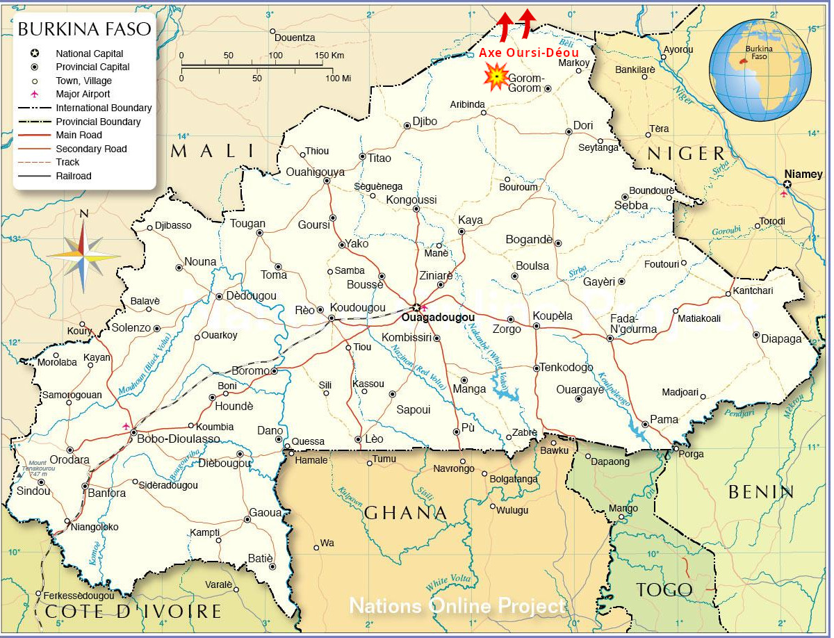 Wamaps_news's tweet photo. [1/2]
#Burkina 🇧🇫 | Ce 17/02, des terroristes ont tendu une embuscade contre les Forces Armées sur l'axe #Oursi-#Deou au Nord du pays. 🔴Le bilan provisoire est de 51 militaires tués et 60 terroristes neutralisés.
L'armée a pris en chasse les assaillants fuyant vers le #Mali 🇲🇱⬇️ https://t.co/TPIlJWN5EN