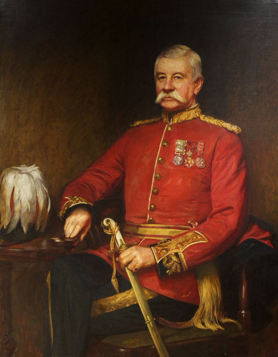 RW_Museum's tweet photo. This is our #biggestart. A portrait of Major General William Allan, 41st Regiment, painted in 1900. He fought in the Crimea 1854-56 and the first Boer War 1880-81, and later became Colonel of the Welsh Reg. The painting is by Daniel Albert Wehrschmidt. #artuk #collectioncloseup https://t.co/6zyg6JG8LG