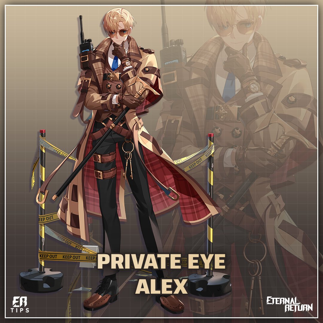 er_games12's tweet photo. PRIVATE EYE ALEX🕵️‍♂️AVAILABLE NOW!
#eternalreturn #이터널리턴 #永恆輪迴 #nimbleneuron #battleroyale #steam #freetoplay #anime #otaku #horror #solo #duo #squad #season8 #multiplayer #moba #kakaogames #fanart #digitalart #newskin https://t.co/qbXzpVTyim