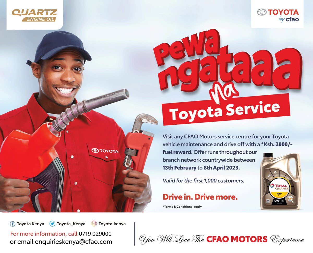 Toyota Kenya Limited on Twitter "What's better than a wellserviced