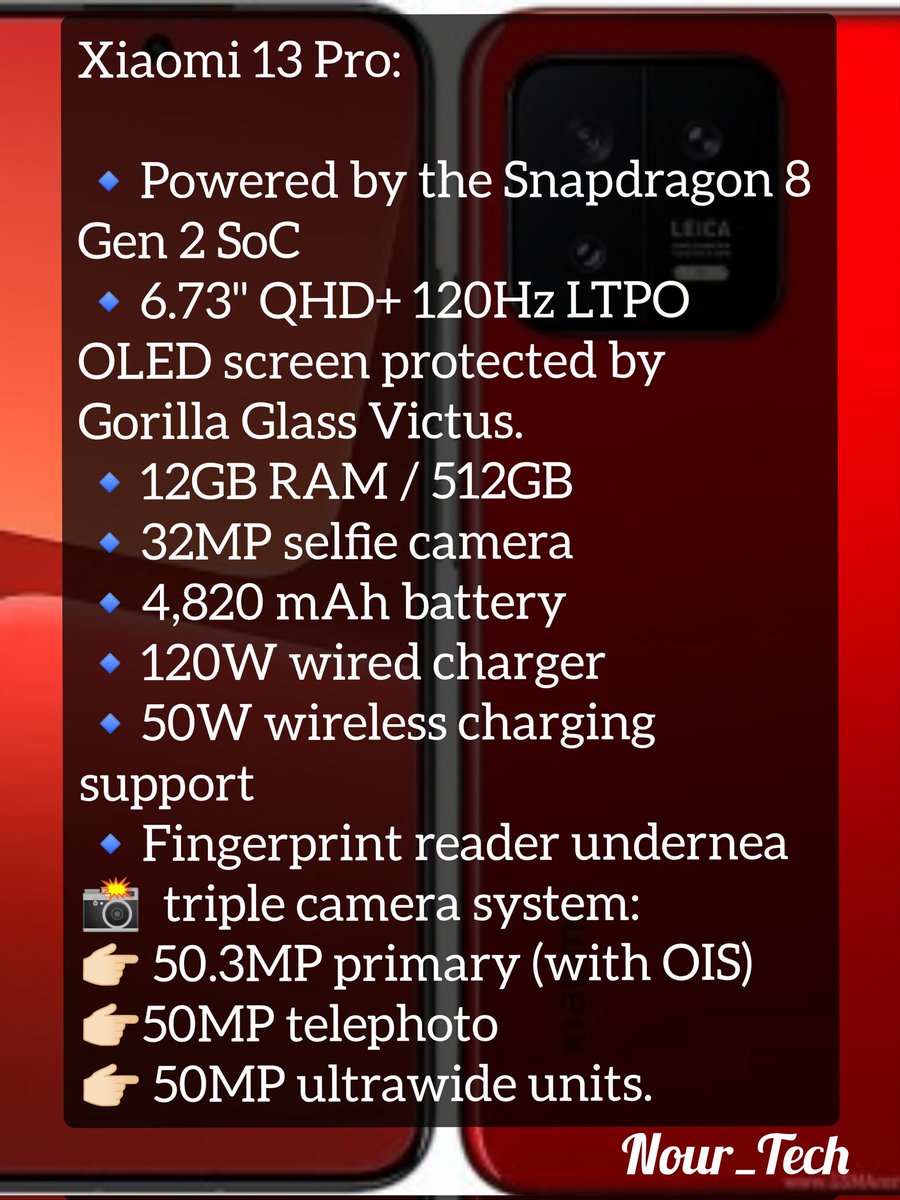 Nour_tech1's tweet photo. Xiaomi 13 Pro:

#Xiaomi13Pro #Xiaomi #Xiaomi13Series https://t.co/u4gtL4IB7V