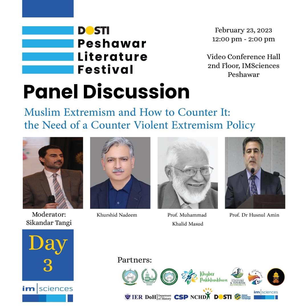 Join us Peshawar Literature Festival IMSciences Peshawar for a panel discussion.  @sikandartangi 

#PeshawarLiteratureFestival2023 #PLF2023 #FestivalProgram #PanelDiscussion #Literatue