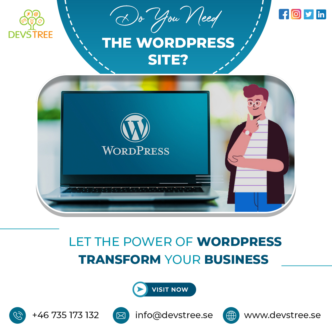 The most reliable WordPress Development company for small to mid-sized businesses and startups

For more information

🌐 :-  devstree.se/wordpress-deve…
📧 :-  info@devstree.se
☎️:-  +46 73 517 31 32

#wordpressdevelopers #wordpress #wordpressdevelopment #devstreeitservices #sweden