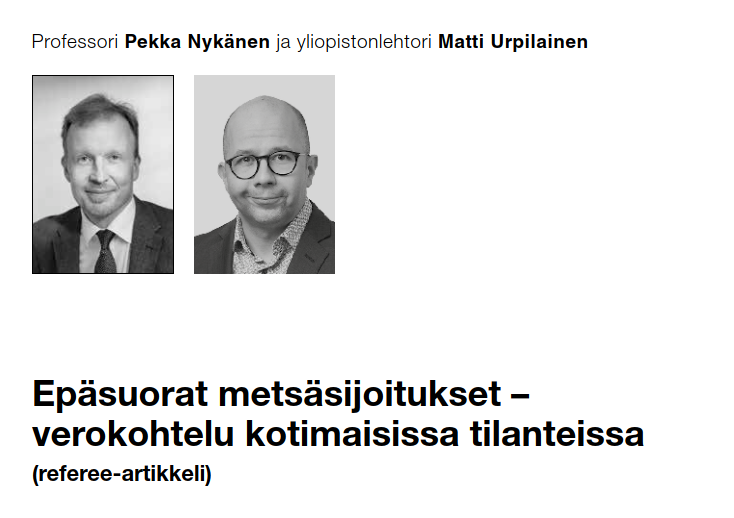 Verotuslehti's tweet photo. Erikoissijoitusrahastot ovat ostaneet Suomesta viime vuosina runsaasti uutta metsää. Pekka Nykänen ja Matti Urpilainen käsittelevät Verotus-lehden 1/2023 numerossa rahastojen ja osakeyhtiöiden kautta välillisesti omistettuihin metsiin liittyviä tuloverokysymyksiä. #verotuslehti https://t.co/CVS15AYWPq