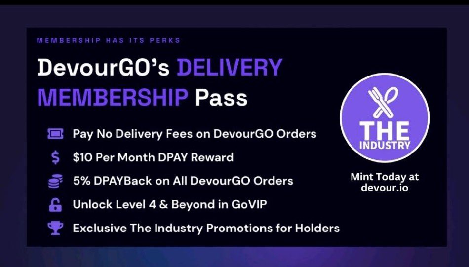 LisaEgbert15's tweet image. Tired of the #NFT hype and just want something real.  An NFT with purpose and value??  Look no further than The Industry Collection from @GoDevour 

Now just .075 ETH

Get the details:  devour.io/theindustry/

#NFTCommunity #DevourGO #GoVIP #restaurants #ETH #Crypto