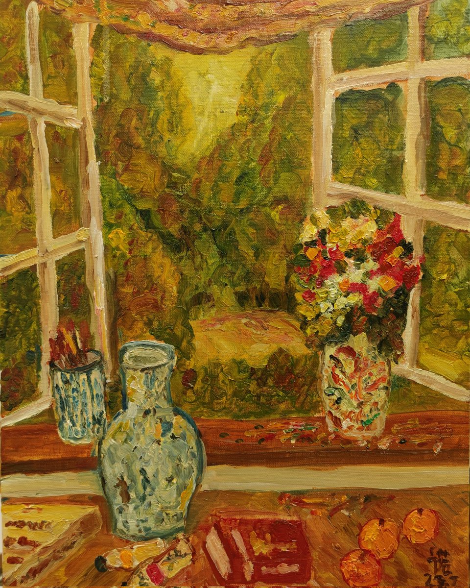 baidingLi's tweet photo. 窗外（Outside the window）#oilpainting  #Painting #fineart  #油畫 #畫 #油画 #画家 
#peinture https://t.co/5IBxKdyVB5