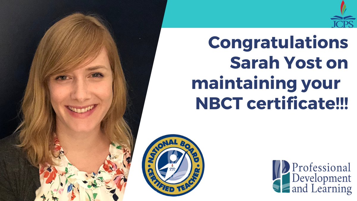 jcpsPDL's tweet photo. Congratulations on maintaining your NBCT!  #wearejcps #jcpspdl @ByckElem @JCPSZone2 https://t.co/K3pUgMFaLs