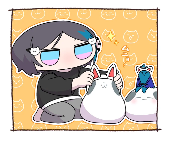 ヌコ…
#きょうのまゆずみ  #灰画 
