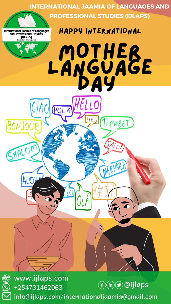 IJLAPS's tweet photo. Uniting the world, one language at a time: Celebrating #InternationalLanguageDay 2023
#languages #japanese #foreignlanguagesinKenya #ijlaps #korean #training #arabic #chinese #English #germany #italian #kiswahililanguage https://t.co/TwKetaE0AA