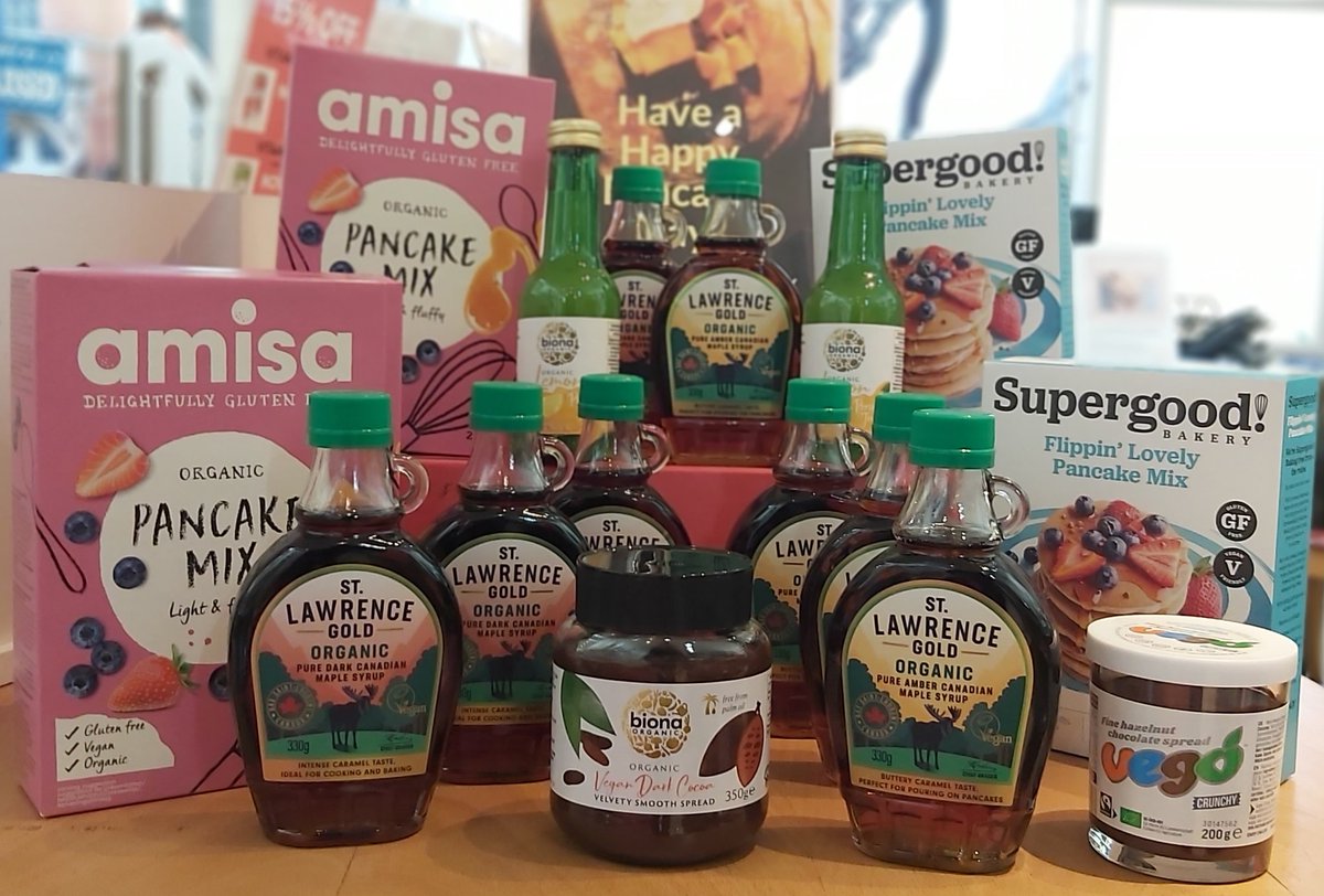 HealthZoneShop's tweet photo. Happy Pancake Day 🥞 

We stock Pancake Mixes that are suitable for vegans and are free from gluten, dairy and yeast. 

Pure Canadian Organic Maple Syrup 🍁 
Free range and organic eggs by Rookley Farms🥚

https://t.co/AKYzOe2PpU 

#HappyPancakeDay #healthzoneshop 
#lovepancakes https://t.co/zk7dGZZTAO