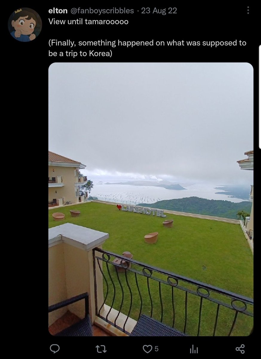 fanboyscribbles's tweet image. If counted ang platonic rels, yung Tags trip. Nareject ng KR embassy non. Sayang leave so nilibre ko si bes. Nag heart to heart kami habang humihigop ng mainit na bulalo at nakikipaglaro ng taguan ang Taal. Daming realizations non. I guess that was the IDILY moment. #TimeCheck