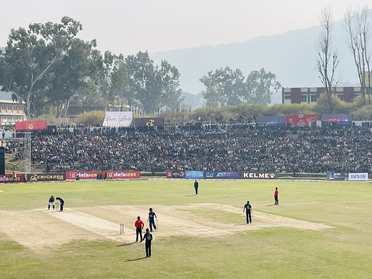 WillGlenwright's tweet photo. Nothing recharges an administrator’s batteries like watching international cricket in Nepal. Put it on the bucket list. 

@CricketNep def @CricketScotland in a Men’s Cricket World Cup League 2 thriller in Kathmandu. https://t.co/Bt4w6o1ZvJ