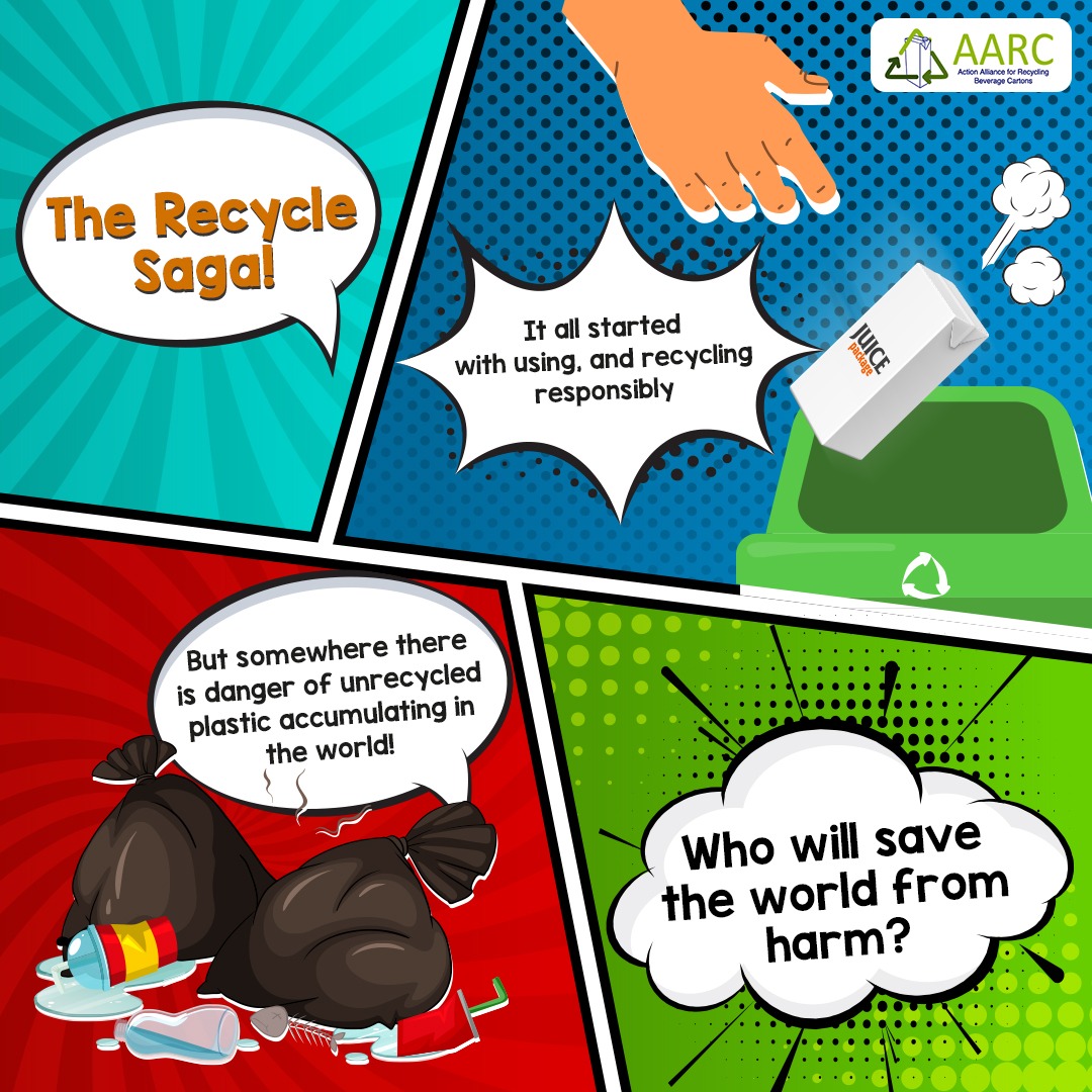 AARC_India's tweet photo. The recycling saga!
Who will save the world from damage?
Stay tuned… 
#WasteManagement #RecycledMaterial #AARC #reuse #recycle #savetheenvironment https://t.co/h8xtuFQ9cw