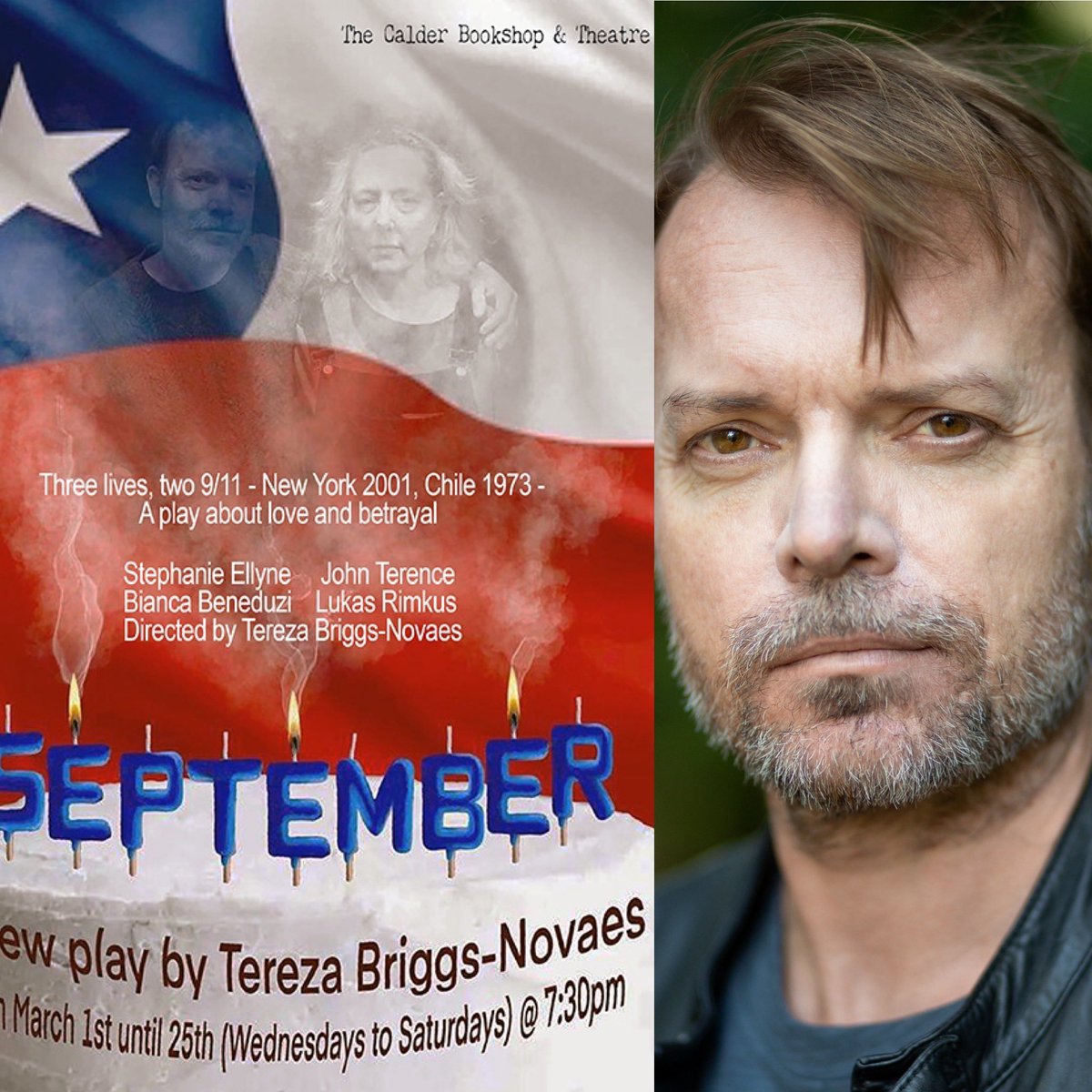 AssociatesJl's tweet photo. JL’s, JOHN TERENCE, is in rehearsal for September by Teresa Briggs-Novaes - a play about two 9/11s - playing @calderbookshop March 1st to 25th. 

#workingactor #theatreactor #september11 https://t.co/u4Qy9YixHE