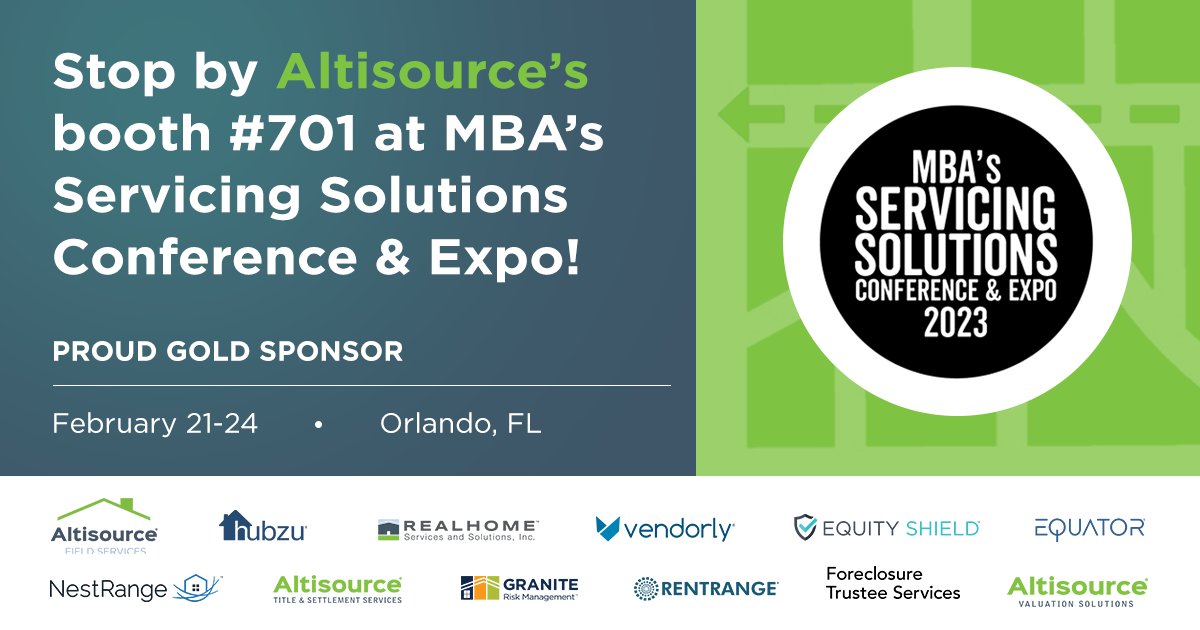 Altisource's tweet image. Altisource has made it to Orlando for the MBA Servicing Solutions Conference, and we’re excited to connect with you! Don’t miss this opportunity to join Altisource and learn more about the range of servicing solutions we offer. Connect with us here: bit.ly/3wxZJdc
