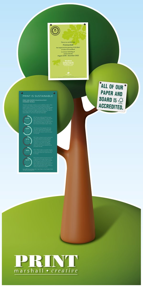 We're branching out. Come along for a photo beside our 'Green Tree' at <a href="/Peterborough/">Peterborough United</a> Biscuit tomorrow to celebrate our support of the Forest Stewardship Council (FSC)  &amp; the fantastic work they do leading the way to protect forest &amp; sustainable forestry.  #printmarshallgreentree