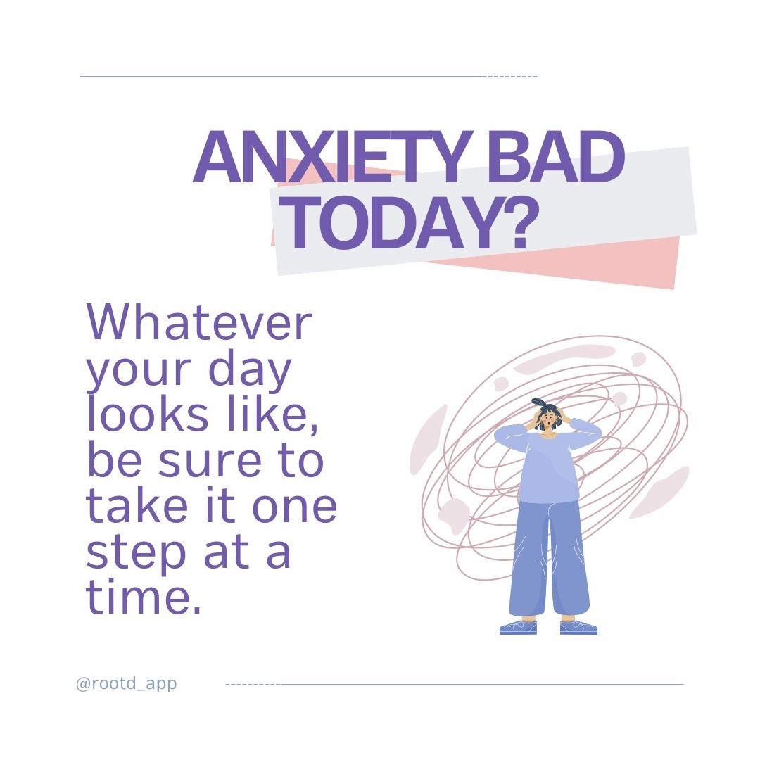 rootd_app's tweet photo. Focusing on the moment can help you when 
you’re feeling overwhelmed. And remember—you don’t
need to justify or “deserve” to feel stressed and 
overwhelmed. It’s okay if you just are. 
.⁣
#rootdapp #mentalhealth #mentalhealthawareness 
#anxiety #anxietysupport #stress https://t.co/DQVj8hsqZp