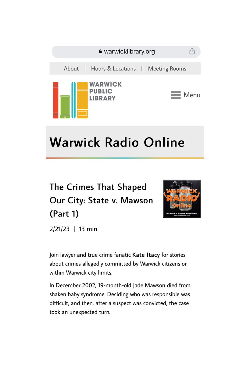 katherine_itacy's tweet photo. another person’s lawyer coming forward about his client’s alleged confession affected the case against Mawson. You can find the episode on the https://t.co/9Pxv7BMpI1 #website or by searching for “Warwick Radio Online” wherever you get your #podcasts #newpodcastepisode #truecrime https://t.co/ZRYUiHfW1S