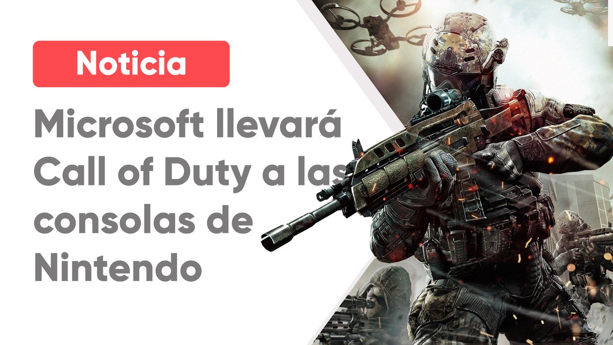🔴 ¡Una de las NOTICIAS del año! Microsoft y Nintendo firman un acuerdo por el que, durante los próximos 10 AÑOS, se llevarán los títulos de #Xbox y Activision a las consolas de Nintendo.

¡Eso significa que volveremos a ver entregas de #CallofDuty en Nintendo!